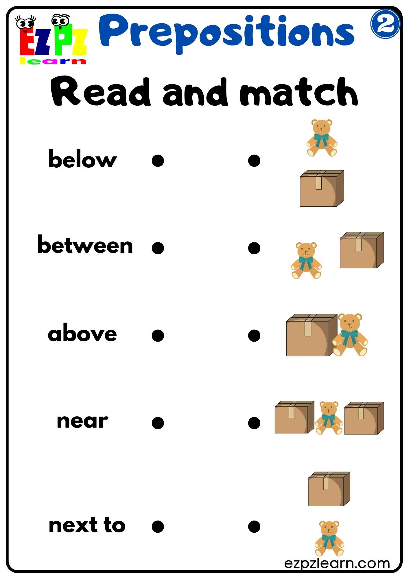 Preposition Of Place Worksheets